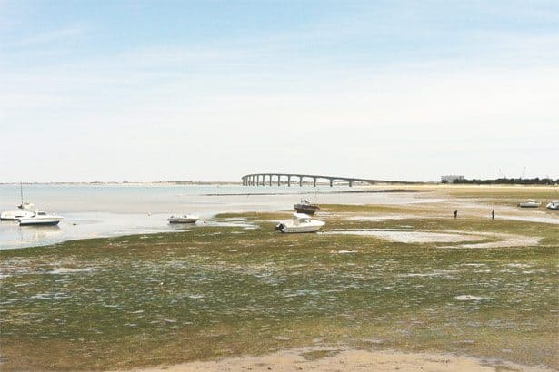 Die Brücke verbindet Festland und Insel