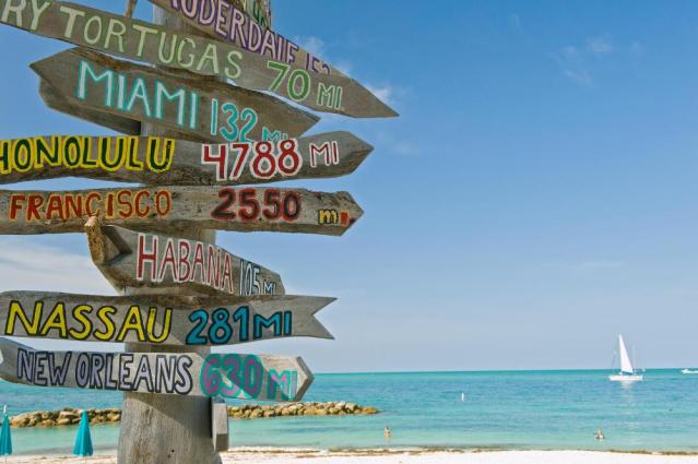 Der Weg ist das Ziel...so weit ist es von Key West zu weiteren Traumreise-Zielen.