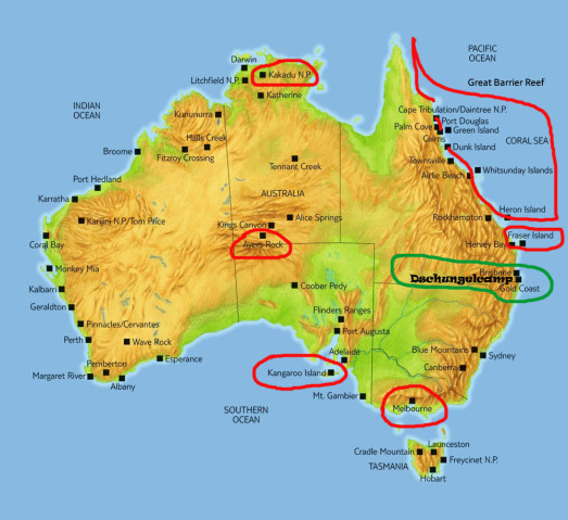 Australien Landkarte