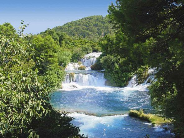 Wunderschöne Krk Wasserfälle in Kroatien