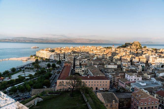 Blick Neue Festung Korfu