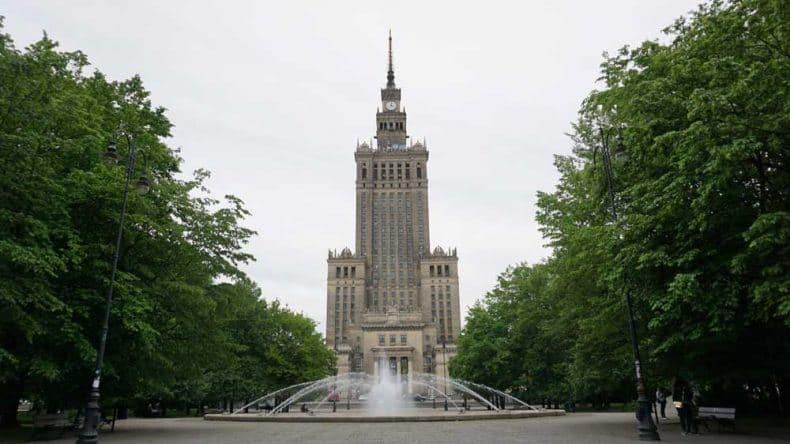 Der imposante Kulturpalast in Warschau