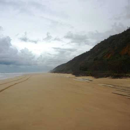 typisch Fraser Island - die breiten Sandstrände