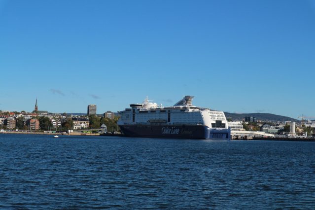 Unser Schiff im Hafen von Oslo