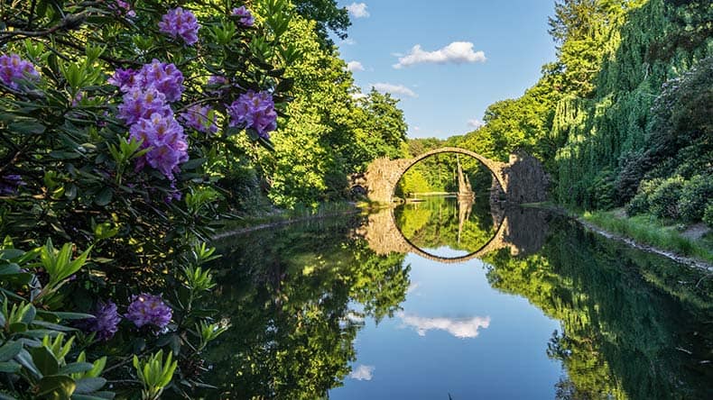 Blick auf die Rakotzbrücke