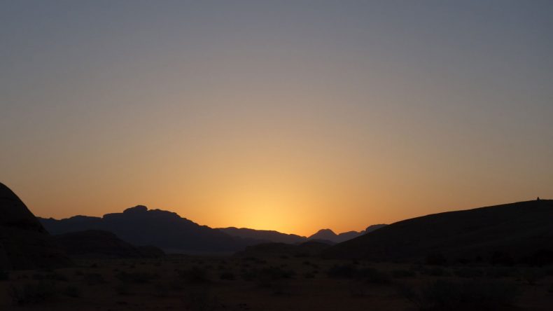 Sonnenuntergang in Wadi Rum Jordanien