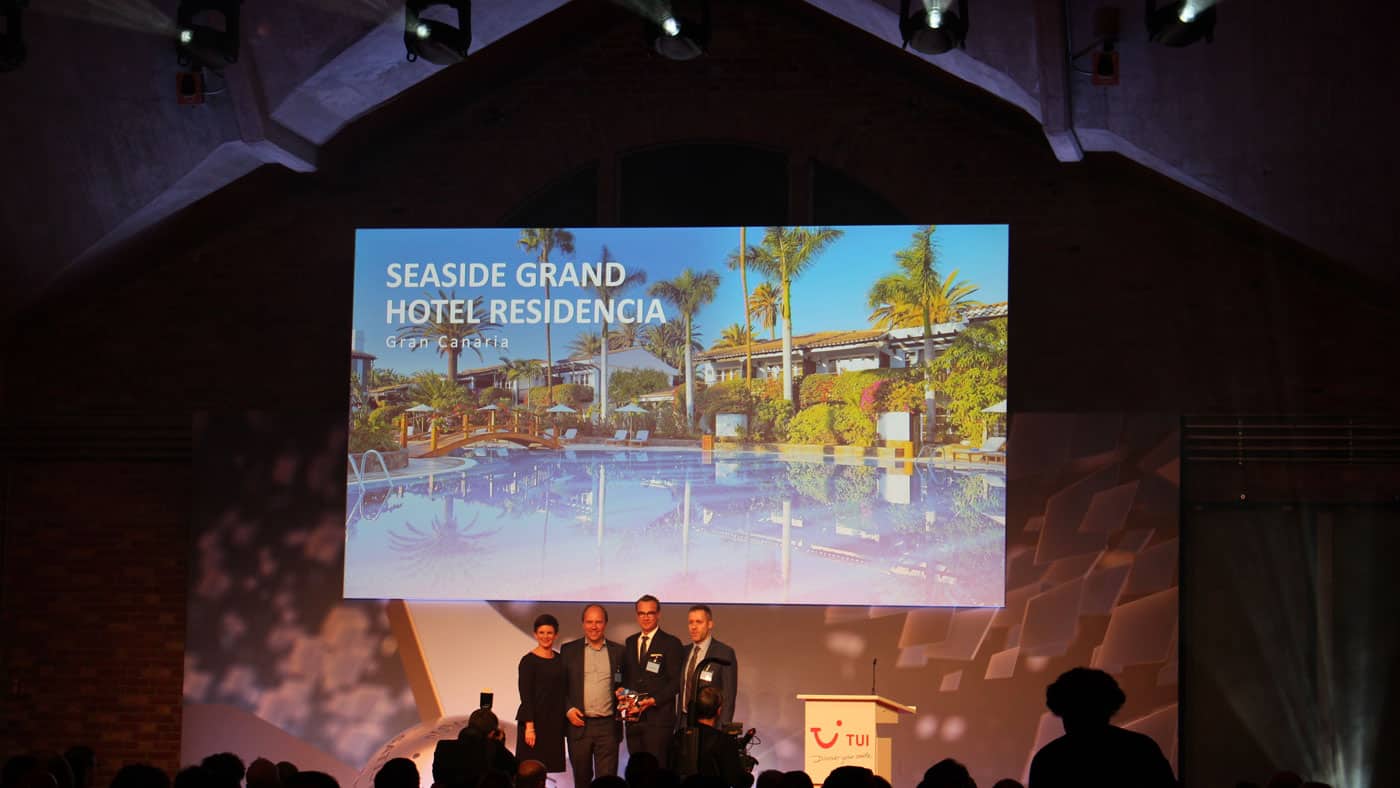 Das Seaside Grand Hotel Residence auf Gran Canaria hat den TUI Holly 2019 in der Kategorie "Bestes Hotel" gewonnen