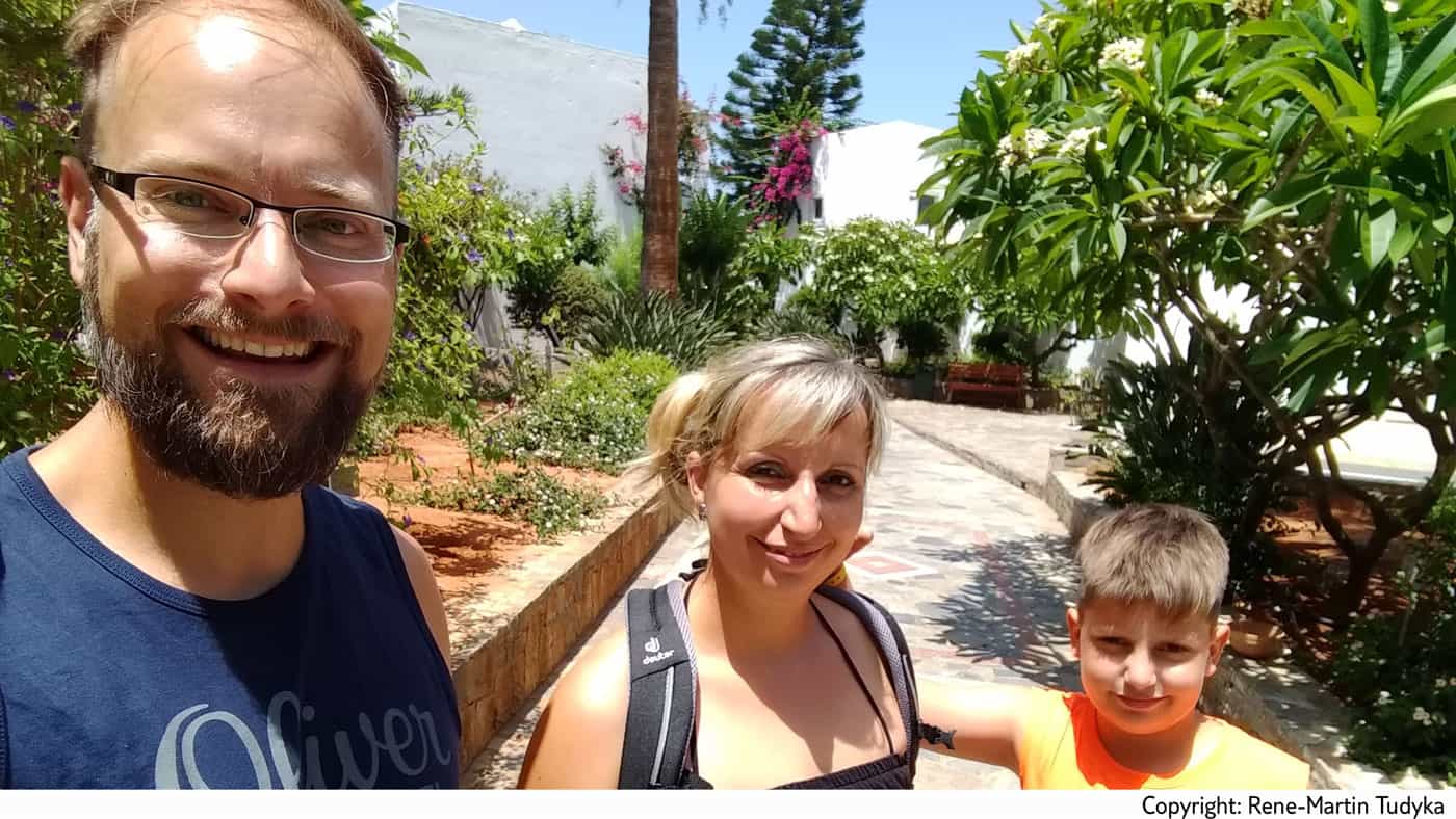 René mit seiner Familie auf Kreta