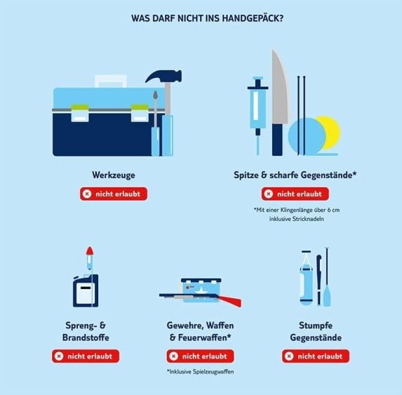 TUI: Was darf nicht ins Handgepäck?