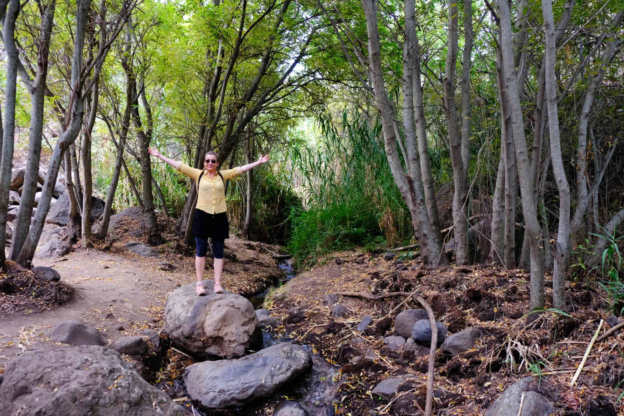 Anna Stella Bonin bei der Wanderung zu den Wasserfällen auf Gran Canaria