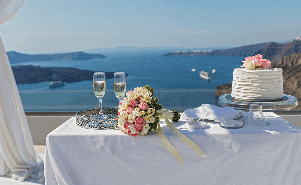 Hochzeitslocation in Griechenland mit Blick aufs Meer