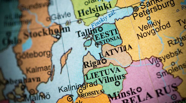 Baltikum auf der Karte