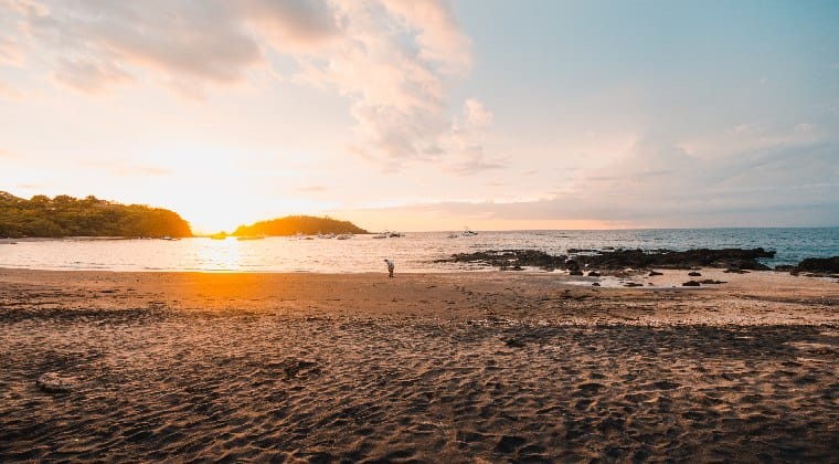 Strand guanacaste sonnenuntergang