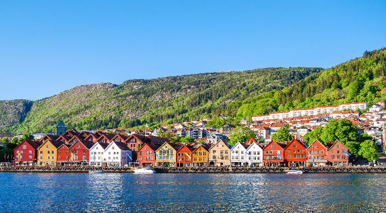Die Stadt Bergen in Norwegen