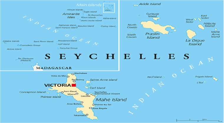 Landkarte Seychellen Inselhopping