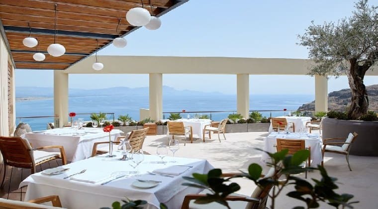 Erwachsenenhotel Griechenland Rhodos Lindos Blu Restaurant