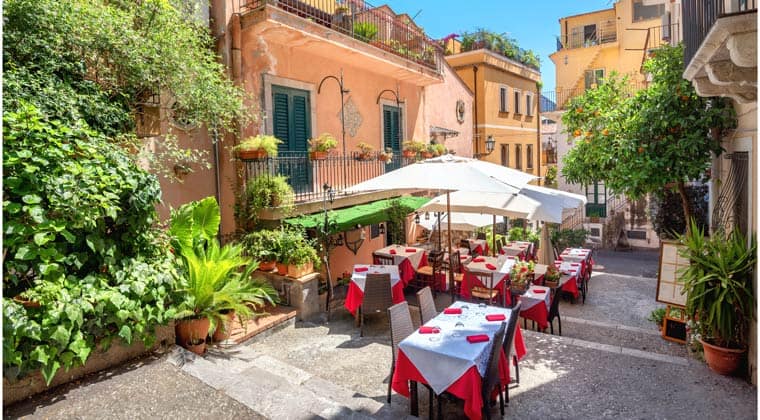 Italien Städte Sizilien Altstadt Taormina