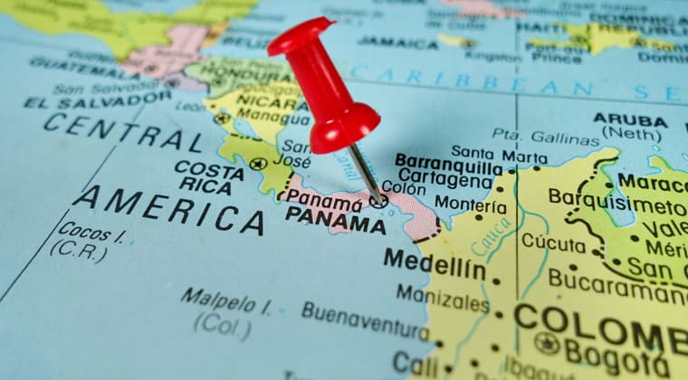 Pushpin Map Panama