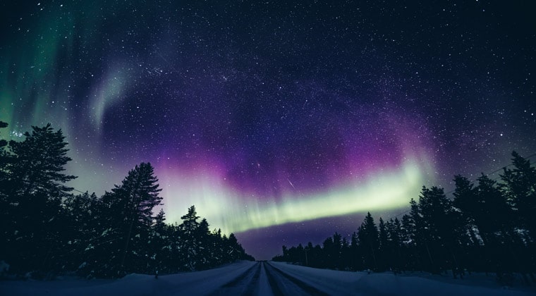 Die farbigen Nordlichter in Finnland