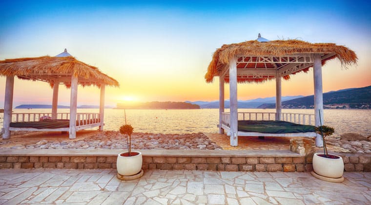 Sonnenuntergang am Copacabana Strand in Dubrovnik