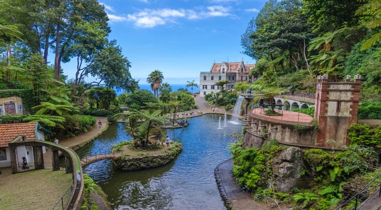 Blick auf den Monte Palace Tropical Garden