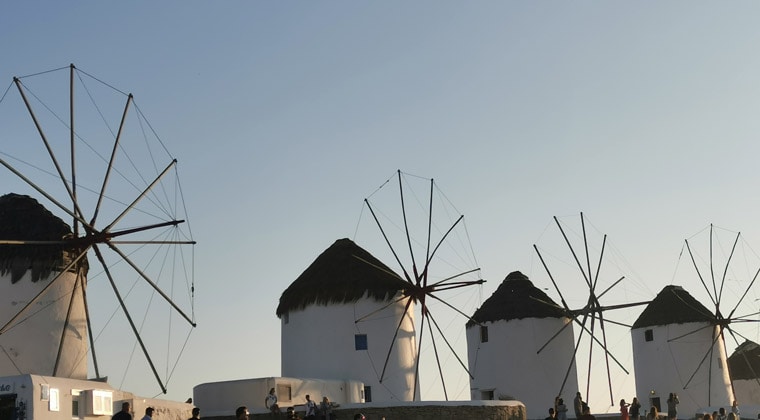 Griechenland Insel Mykonos die „Kato Mili“ Windmühlen