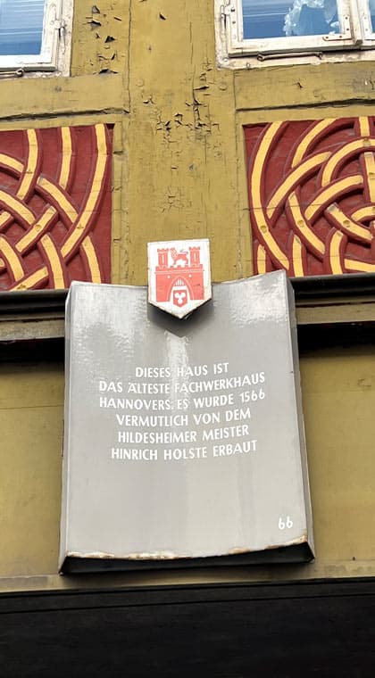 Hannover Tafel: ältestes Fachwerkhaus