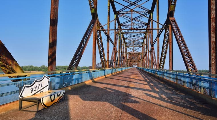 Old Chain Rocks Bridge Mississippi USA Route 66