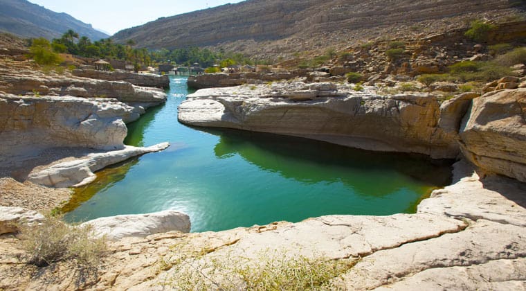 Oman Al Hajar Gebirge Wadi Bani Khalid