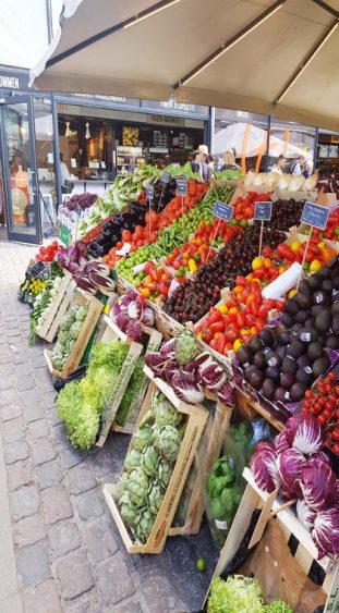 Dänemark Kopenhagen Obst und Gemüse Stand