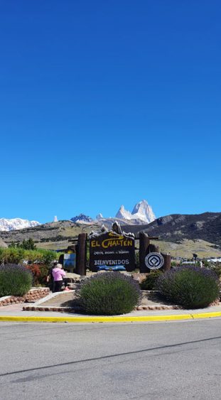 Argentinien Patagonien der Ortseingang von El Chalten