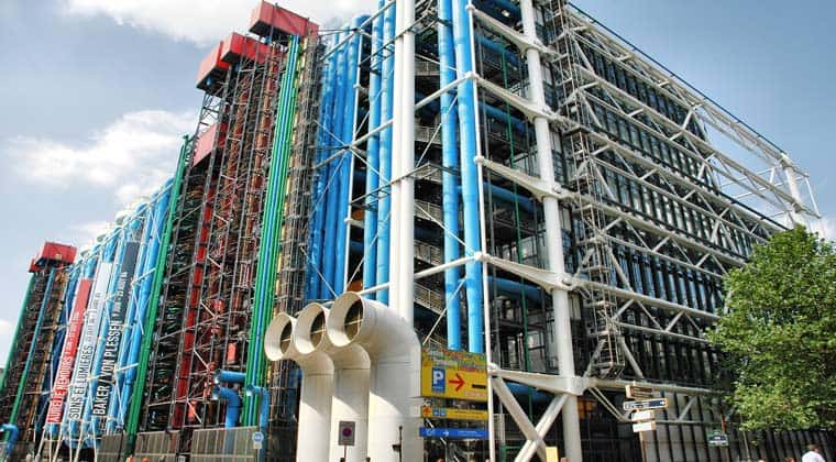 Das Centre Pompidu - Kunst- und Kulturzentrum in Paris.