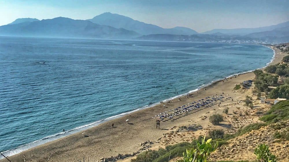 Ausblick auf den Kommos Beach.