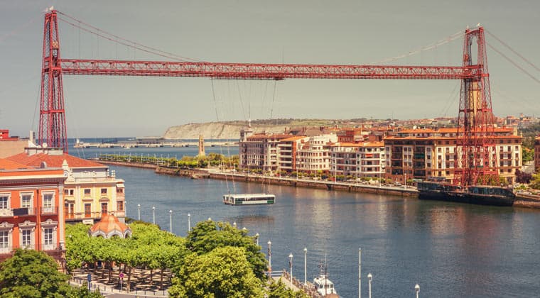 Spanien, Bilbao: Blick auf die Puente de Vizcaya