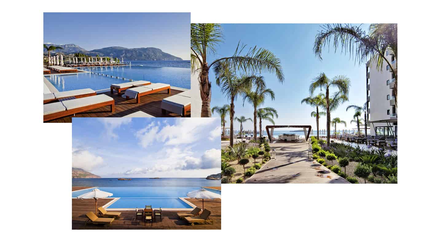 Design + Luxus vereint: Das moderne 5* Hotel Alimounda Mare in Pigadia liegt direkt am Strand.