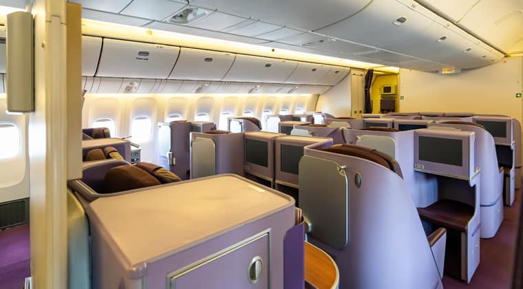 Komfortabler Business Class Sitzplatz