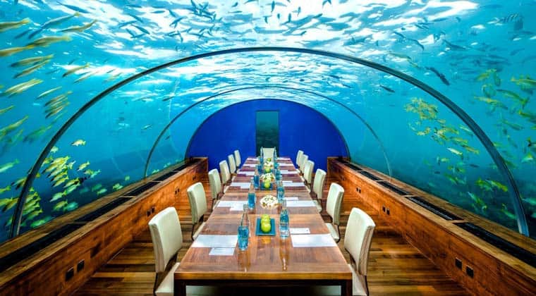 Speisen unter Wasser – das Unterwasser-Restaurant Ithaa Undersea Restaurant