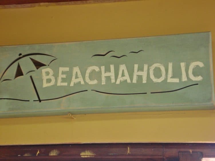 Karibk Beachaholic Schild