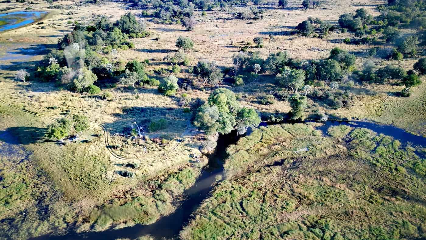 Das Okavango Delta von oben