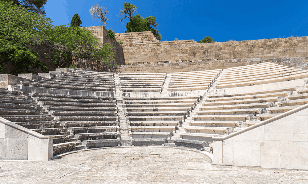 Das Odeion von Rhodos.