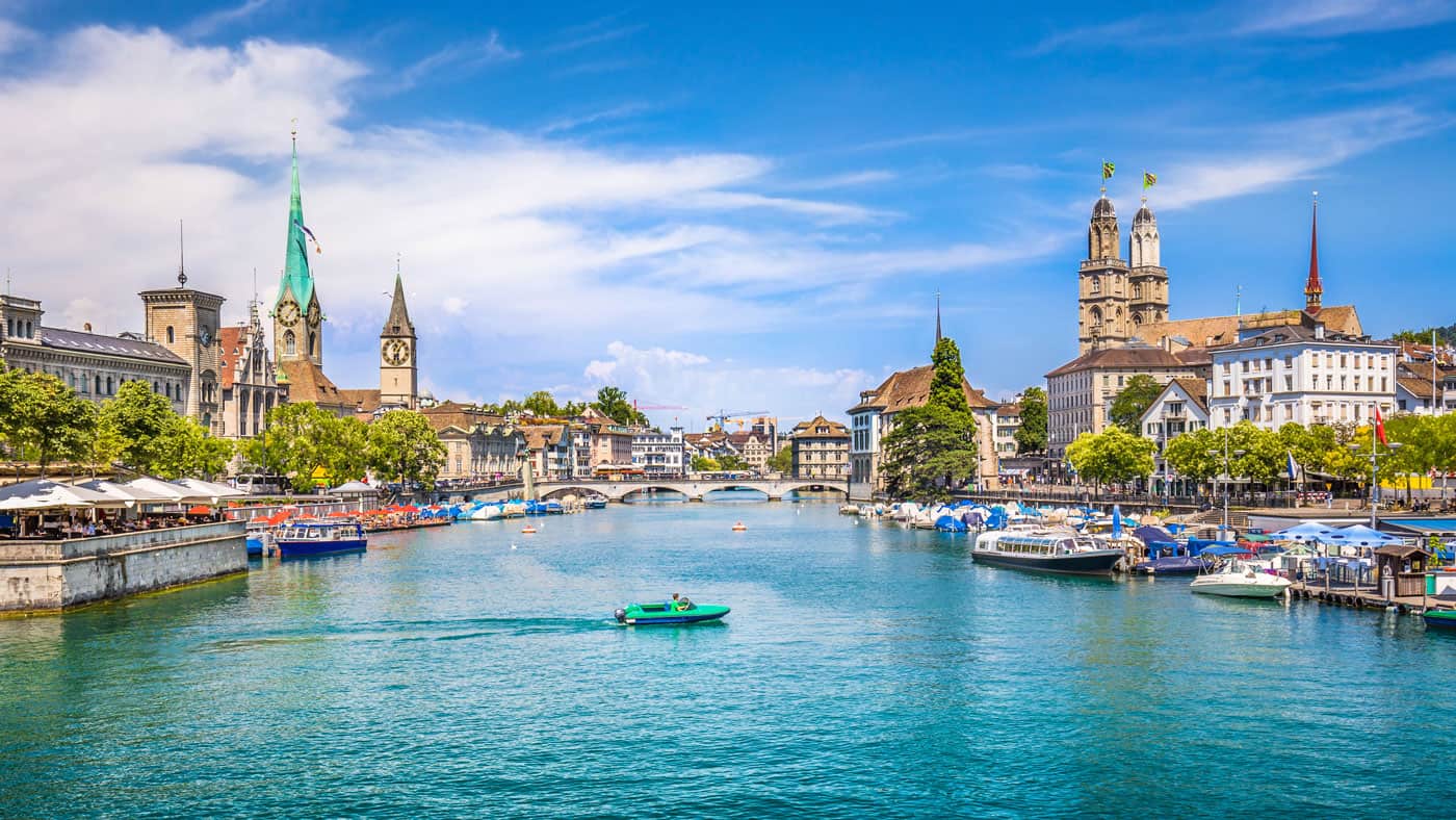 Blick auf Zürich, Nummer 2 der lebenswertesten Städte der Welt