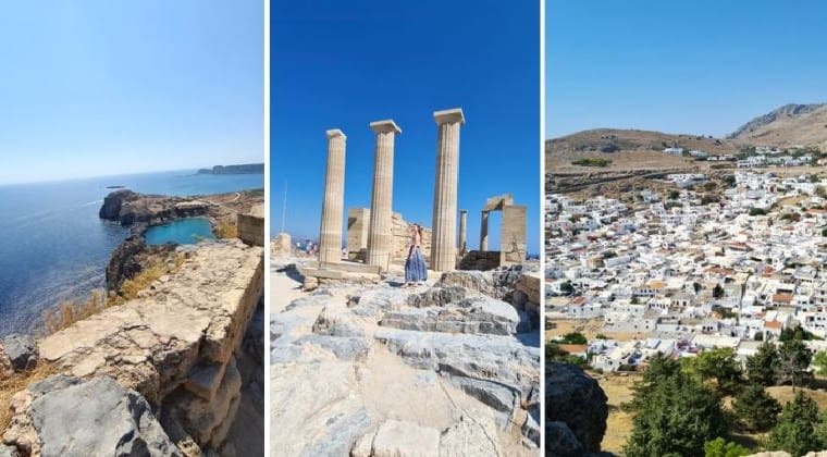Lindos mit Akropolis auf der Insel Rhodos