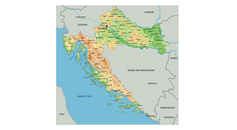 Landkarte Kroatien