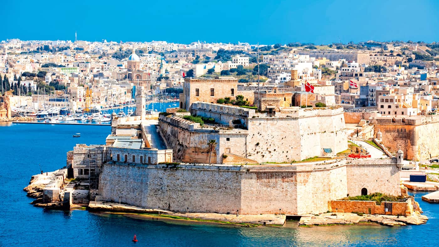 Blick auf Fort St. Elmo vom Upper Barrakka Gardens