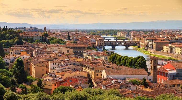 Italien Städte Florenz Fluss Arno