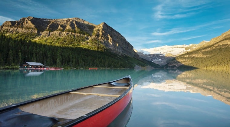 Kanada Banff Boot auf einem See