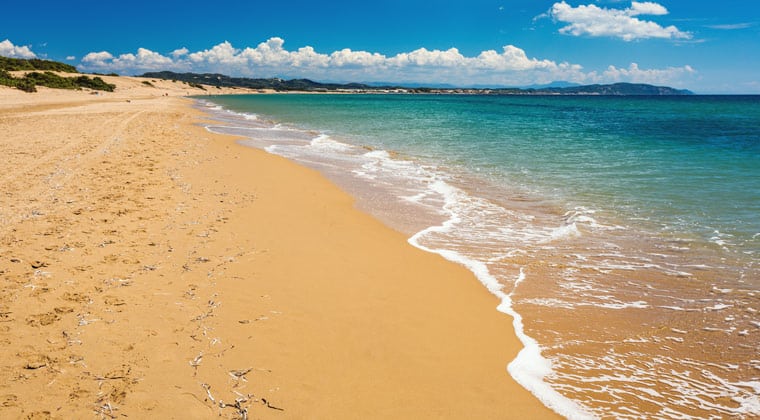 Korfu Strände langer Sandstrand Issos Beach