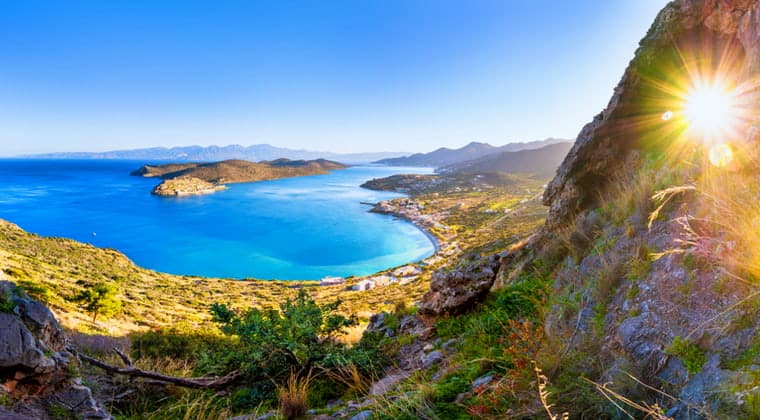 Kretas Berge mit Blick auf Spinalonga