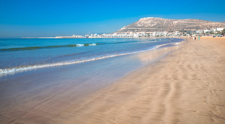 Blick auf den Strand von Agadir