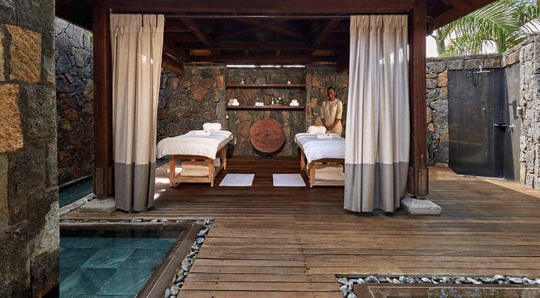 Der Wellnessbereich des Royal Palm Beachcomber Luxury Resorts auf Mauritius